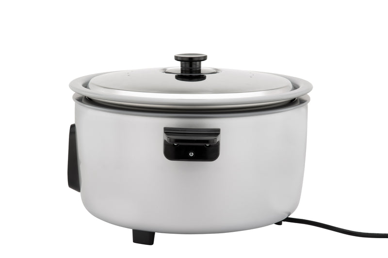 Panasonic SR-GB54FH rice cooker side view with handle, lid and power cord