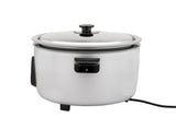 Panasonic SR-GB54FH rice cooker side view with handle, lid and power cord