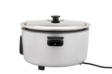 SR-GB54H rice cooker rear view with power cord and side handles