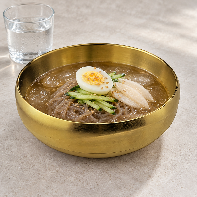 SSG-JQ-NB-21 gold stainless steel bowl presented with food