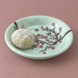 Round Sauce Dish 3"D x 5/8"H, Plum Blossom, Styled view