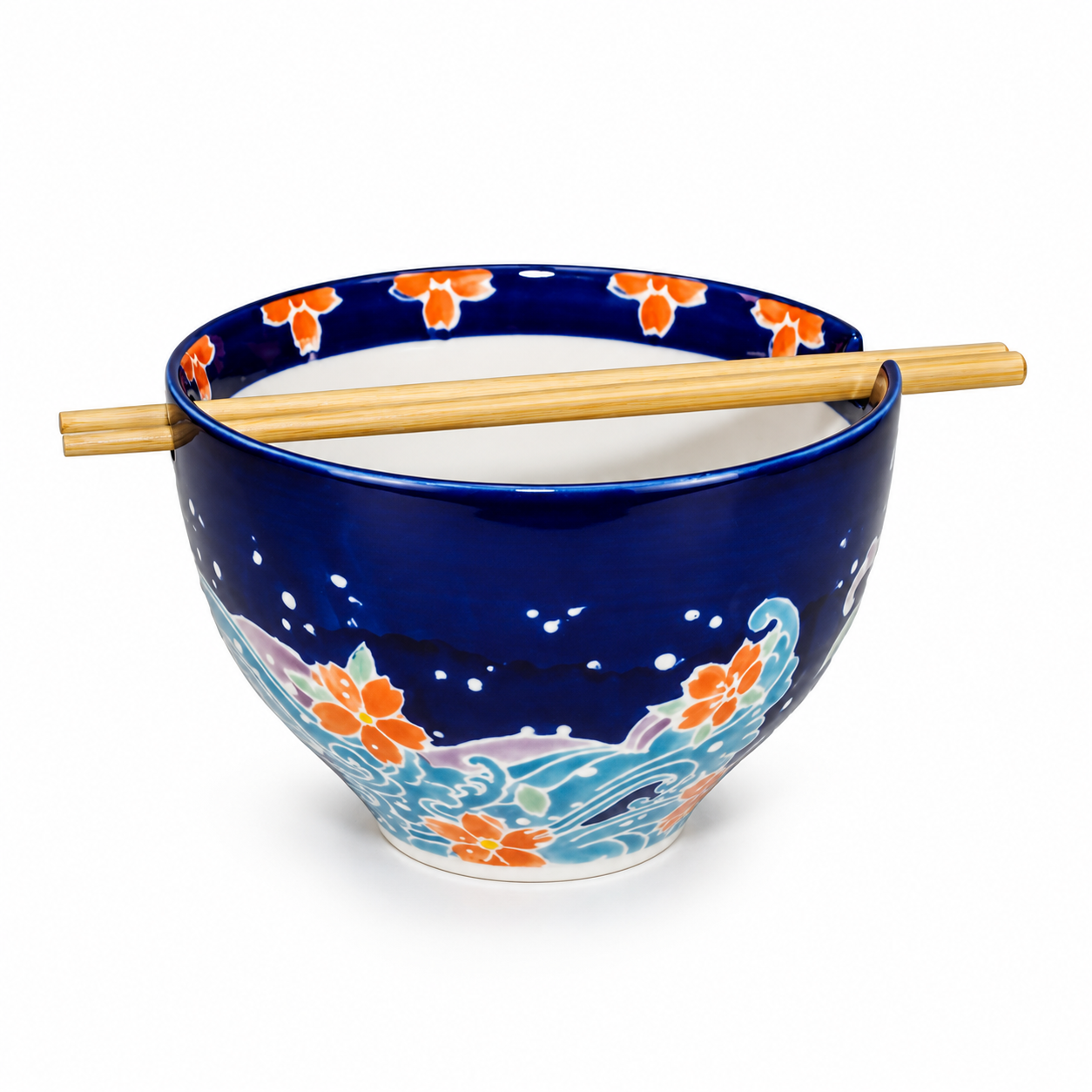 Ceramic Bowl 24 oz (SF56-FWV), Angled bowl with chopsticks
