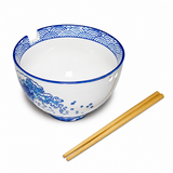 Ceramic Bowl 24 oz (SF56-WV), Higher empty view showing notch and two support holes