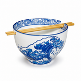 Ceramic Bowl 24 oz (SF56-WV), Angled bowl with chopsticks