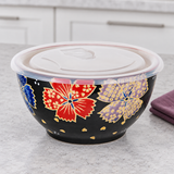 7″ Ceramic Bowl with Lid — 42 oz, Closed lid context