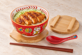 Bowl set serving chicken katsu and cabbage rice with one unwrapped chopstick pair
