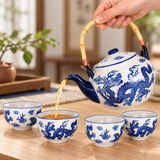 SFT5-5092 teapot pouring tea with matching cups