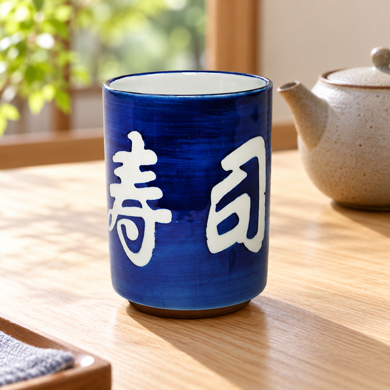 SH70-6 decorated teacup in a table setting