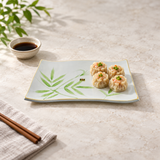 SP2913-B dumpling serving presentation on the original patterned platter