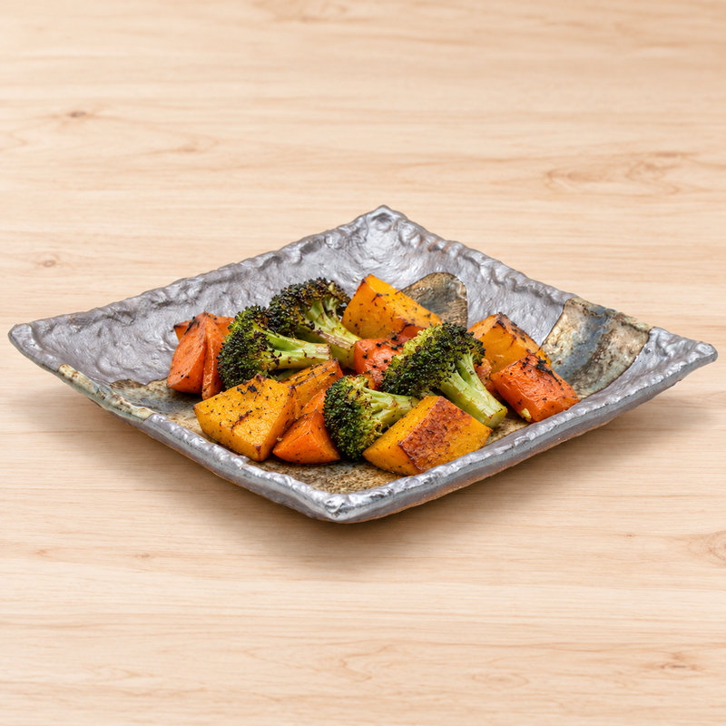SP295-B Vegetables against a varied glaze