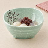 Melamine Square Bowl 4-3/8" x 4-3/8", Plum Blossom, Anmitsu-inspired dessert