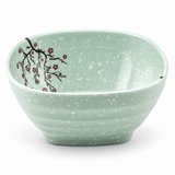 Melamine Square Bowl 4-3/8" x 4-3/8", Plum Blossom, Mint rounded-square bowl product view