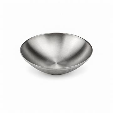 Satin Stainless Steel V-shaped Threaded Salad Bowl, 10-1/4"D, Alternate view