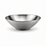 Satin Stainless Steel V-shaped Threaded Salad Bowl, 10-1/4"D, Product view