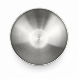 Satin Stainless Steel V-shaped Threaded Salad Bowl, 10-1/4"D, Overhead view