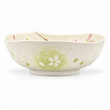 Japanese Spring Blossom Irregular Shape Ceramic Medium Bowl 4.25"D, Alternate view