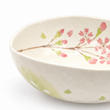 Japanese Spring Blossom Irregular Shape Ceramic Medium Bowl 4.25"D, Detail view