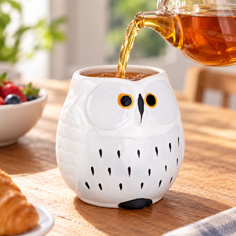 TC1-W teacup being filled with tea