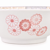 Ceramic Bowl — 29 fl. oz., Exterior pink six-flower motif detail