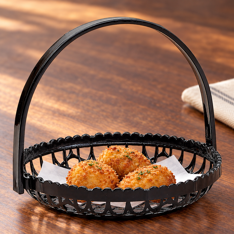 Tempura basket with small croquettes