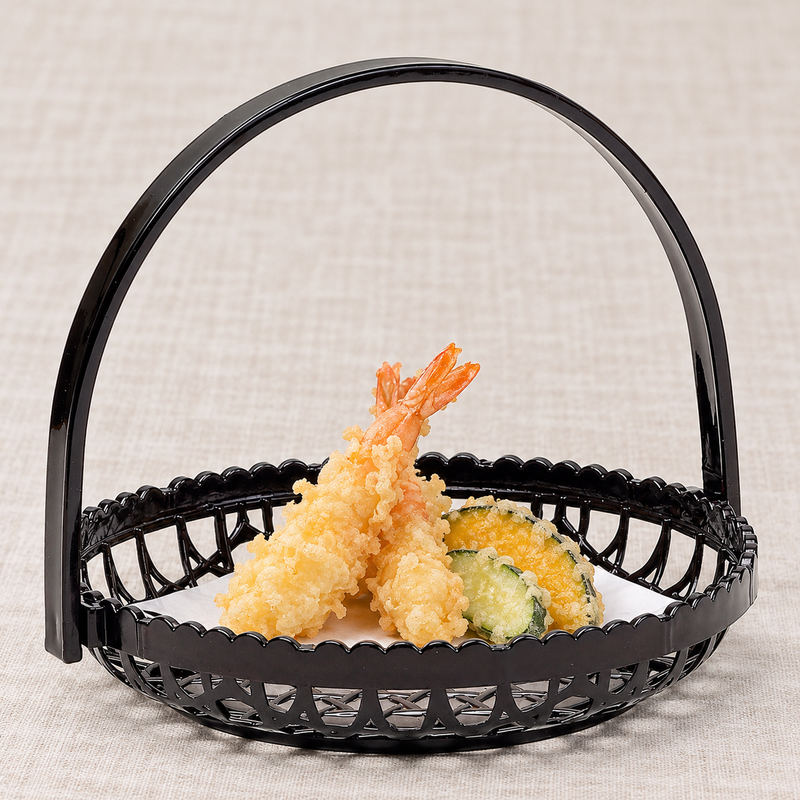 Tempura basket with a small tempura assortment