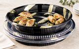 HP-63 Gold Brush party tray and lid — small appetizer serving example