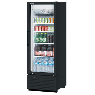 Turbo Air TGM-23SDHB-N6 Black Super Deluxe glass door merchandiser refrigerator