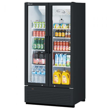 Turbo Air TGM-35SDHB-N Black Super Deluxe glass door merchandiser refrigerator