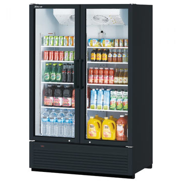 Turbo Air TGM-47SDHB-N Black Super Deluxe glass door merchandiser refrigerator