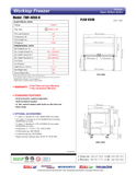 Turbo Air TWF-48SD-N original top and side plan views with freezer dimensions and utility data, specification sheet page 2.