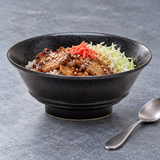 Round Noodle Bowl 8.25", Black, Styled view