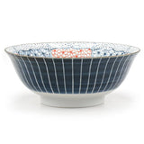 8.15″ Great Wave Ceramic Bowl & Chopstick Set for Two, Side profile of one bowl from set