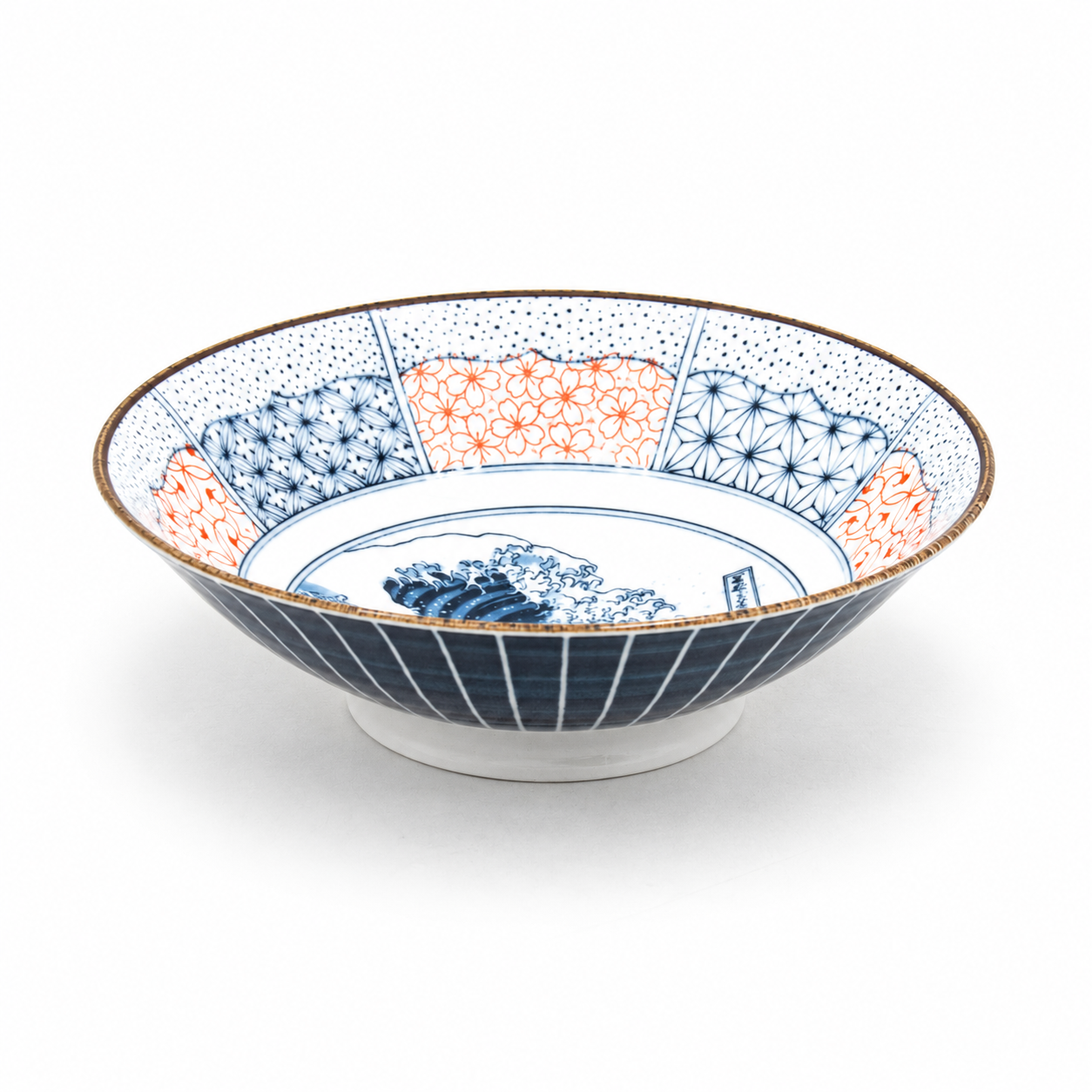Japanese Large Bowl The Great Wave off Kanagawa 9.75"D x 3"H, Product view