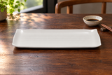 Empty WB-113 white Ecus melamine plate showing shallow longitudinal grooves
