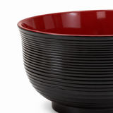 Lacquer Miso Soup Bowl , Black/Red, Detail view