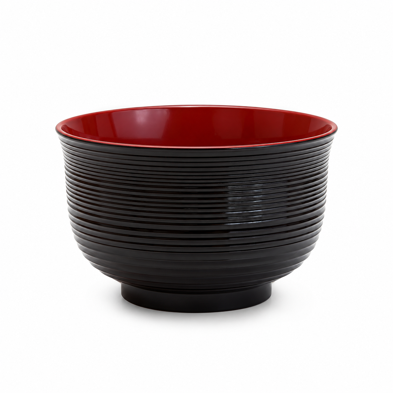 Lacquer Miso Soup Bowl , Black/Red, Product view