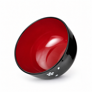Lacquer / Plastic Bowl 13 oz (WF205-B), Isolated black bowl red interior