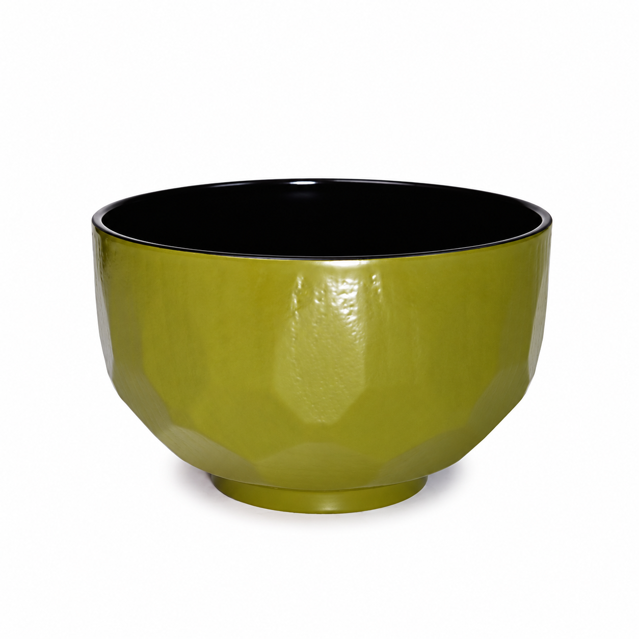 Lacquer Bowl 19 oz (WT55-GR), Angled olive-green bowl product view