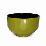 Lacquer Bowl 19 oz (WT55-GR), Angled olive-green bowl product view
