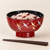 Lacquer Bowl 12 oz (Y56-RT), Red-bean rice service