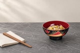 Y61-RF: Chestnut rice on a charcoal tabletop.