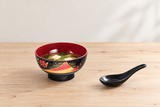 Y61-RF: Tofu and wakame miso soup on pale wood.