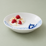 Ceramic Bowl — 8 fl. oz., Raspberry dairy dessert with oats