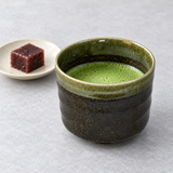 4" D x 3" H Ceramic Matcha Bowl (YK536-GB), Styled view