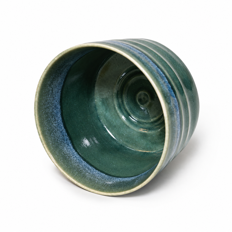 YK536-GR — Cup tipped toward camera showing green interior
