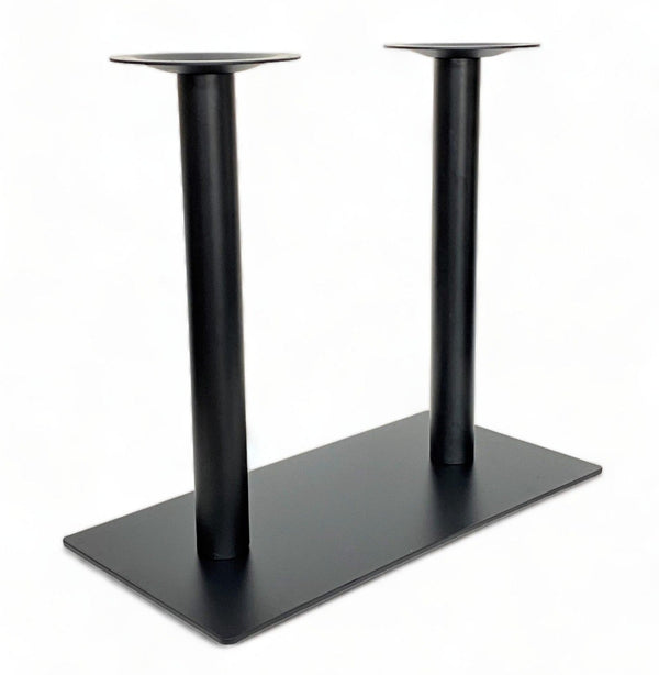 Black Flat Rectangular Steel Table Base – 28" Dining Height
