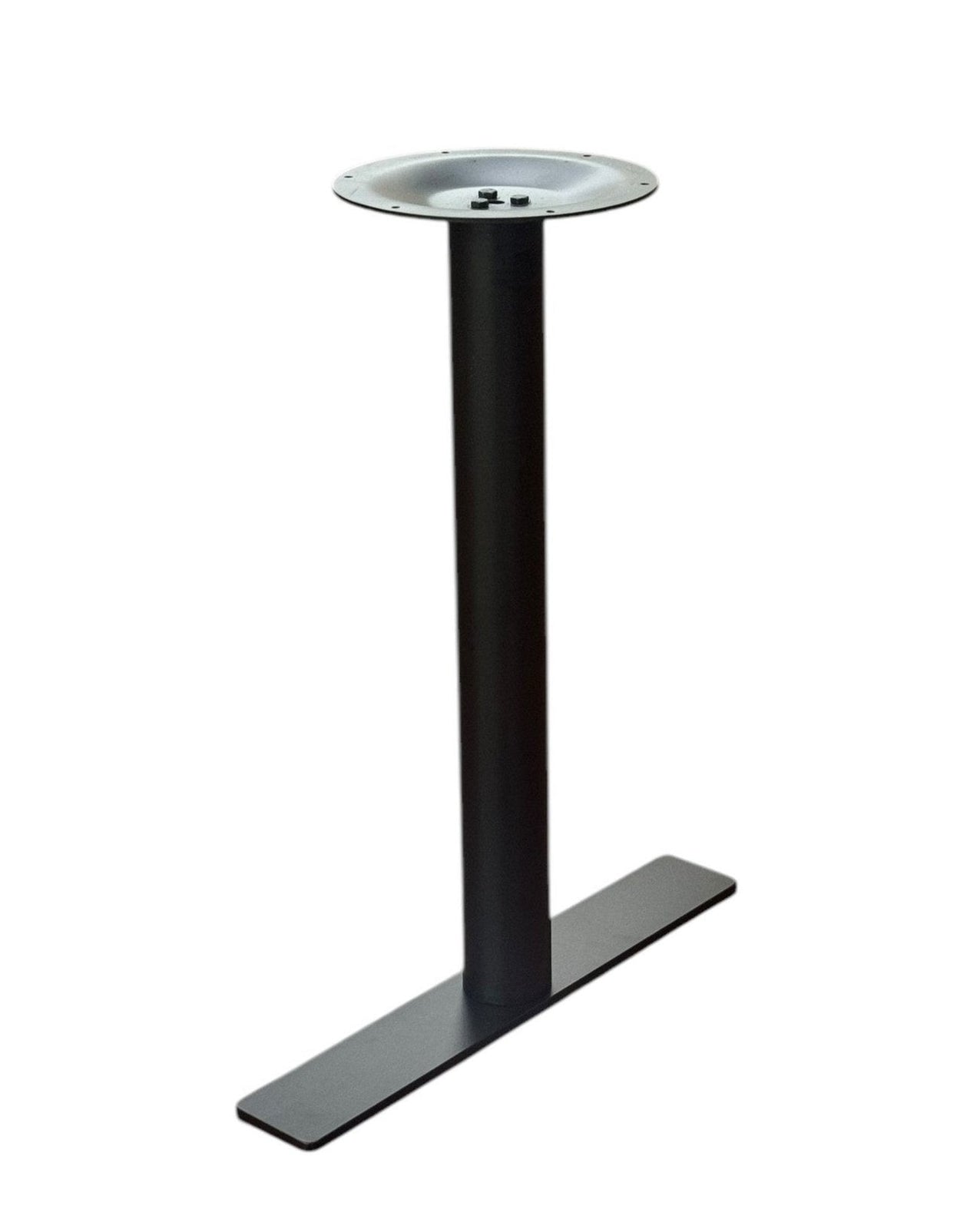 Black Flat Steel T Table Base – FB322 – 28-inch dining height