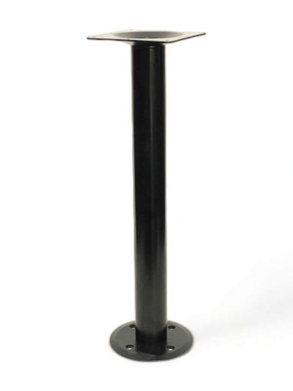 Black Steel Flat Bolt-Down Table Base without Cover – 28" Dining Height