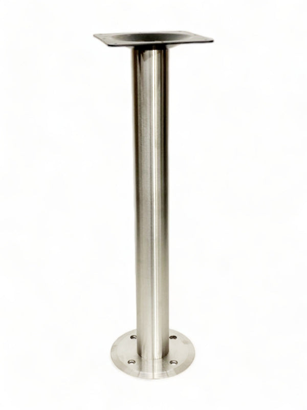 Stainless Steel Flat Bolt-Down Table Base without Cover – 28" Dining Height