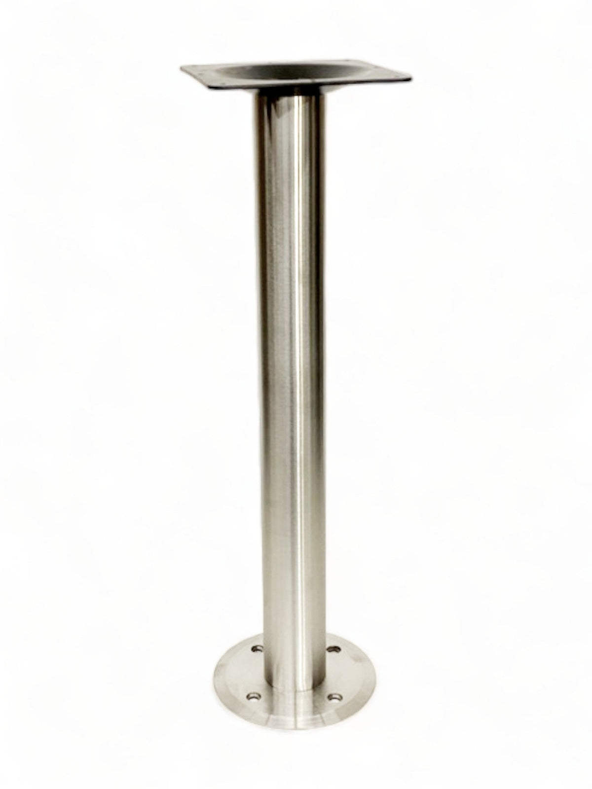 Stainless Steel Flat Bolt-Down Table Base without Cover – FBDS – 28-inch dining height